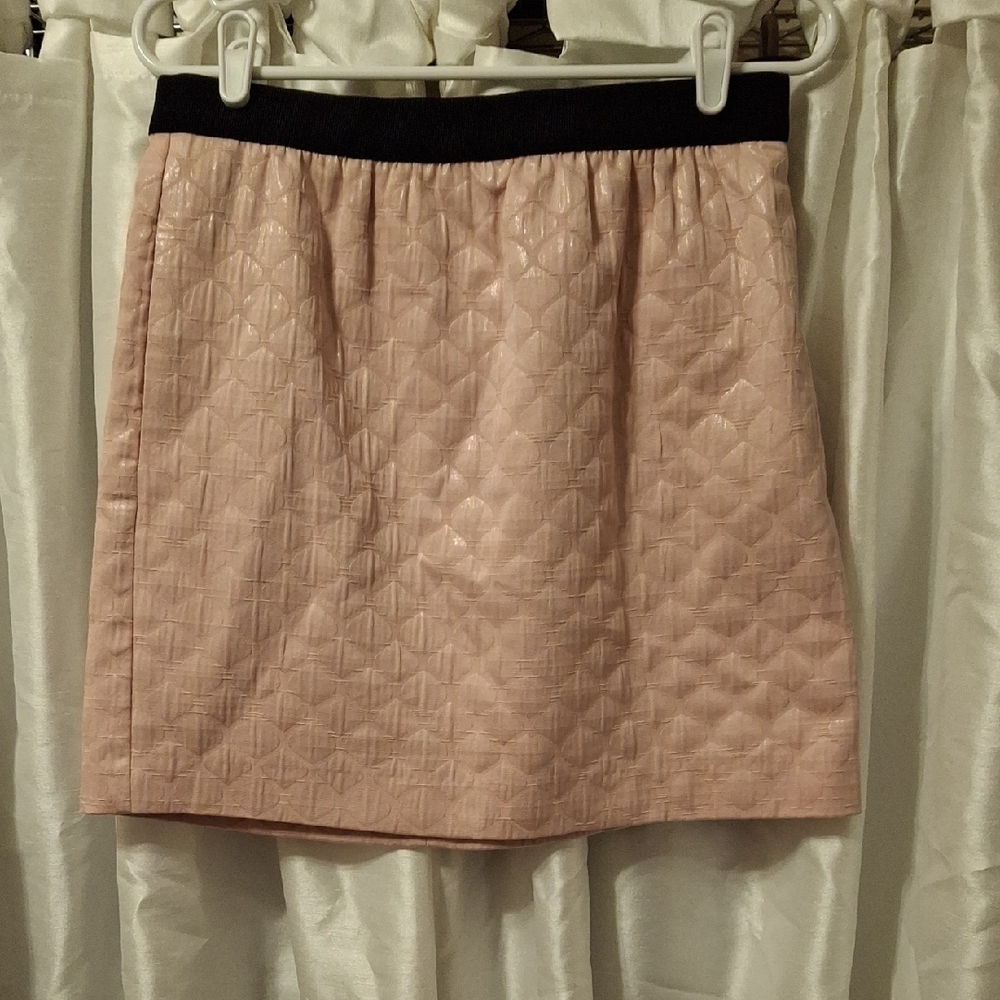 Loft Elegant Pink Skirt with Black Waistband Side Pockets 4 🩷🩷🩷🩷